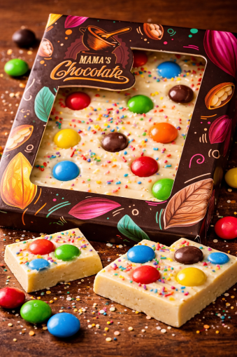 БЕЛГИЙСКИ БЯЛ ШОКОЛАД С ММ И СЪРЦА 