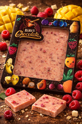 БЕЛГИЙСКИ ШОКОЛАД С МАНГО И МАЛИНА