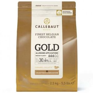 БЕЛГИЙСКИ ГОЛД ШОКОЛАД  с карамел 30,4% какаово масло 2,5 кг Callebaut НА КАЛЕТИ