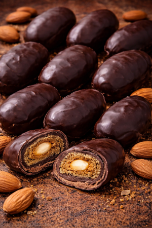 DATE CANDY WITH NATURAL CHOCOLATE AND ALMOND VEGAN