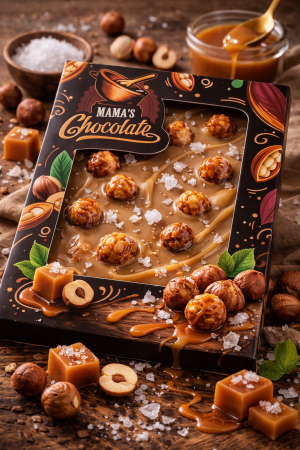 БЕЛГИЙСКИ КАРАМЕЛЕН ШОКОЛАД С КАРАМЕЛИЗИРАН ЛЕШНИК И МОРСКА СОЛ